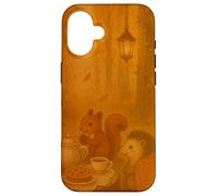 Woodland Animals Tea Party nella foresta autunnale illuminata da lanterna Custodia per iPhone 16