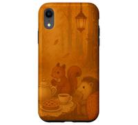 Woodland Animals Tea Party nella foresta autunnale illuminata da lanterna Custodia per iPhone XR