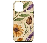Woodland Botanical Pines and Petals Rustic Pattern Custodia per iPhone 12 mini