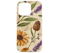 Woodland Botanical Pines and Petals Rustic Pattern Custodia per iPhone 15 Pro Max