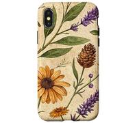Woodland Botanical Pines and Petals Rustic Pattern Custodia per iPhone X/XS
