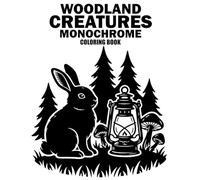 Woodland Creatures Monochrome Coloring Book: Peaceful One-Color Forest Animal Designs for Relaxation, Stress Relief, and Mindful Coloring