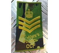 Woodland DPM Camo St. John's School CCF Rank Slides Genuine British Army Nuovo