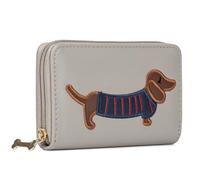 Woodland Leathers Portafoglio da donna dal design italiano, porta carte e organizer per denaro, spazioso, super morbido e fantasioso, borsa da donna con scomparti multipli, Cane Beige, 10x15.5 cm