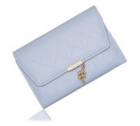 Woodland Leathers Portamonete da donna, portamonete piccolo e medio da donna con chiusura magnetica progettata e molteplici scomparti per carte RFID Scomparti per contanti e monete (Blu lavanda, Picco