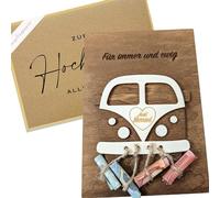 Woodland Mail Regalo in denaro per matrimonio, furgone in legno, da regalare con un biglietto di nozze di alta qualità (autobus di nozze)