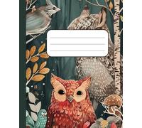 Woodland Owls Composition Notebook: Wide Ruled | 110 Pages | Cute Forest Bird Journal for Kids, Students & Nature Lovers