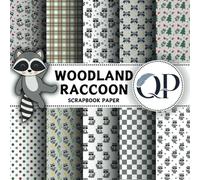 Woodland Raccoon Scrapbook Paper: 8.5x8.5, Double-Sided Decorative Woodland Raccoon Pages for Scrapbooking, Decoupage, DIY, Paper for Junk Journaling, Wrapping Paper