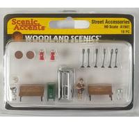 Woodland Scenics A1941 accessorio stradale cellulare donna panchine idranti Street Accessories figure traccia H0 HO 1:87