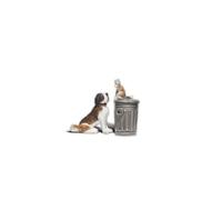 Woodland Scenics A2524 G Scale Dog w/Cat On Trashcan