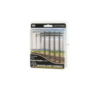 Woodland Scenics US2266 HO Wired Poles Double Crossbar