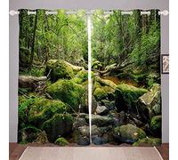 Woodland Tende Alberi in Estate per Finestra Bambini - Verde Muschio, Pietra, Natura, Albero Paesaggio - Trattamenti Finestra W66*L90