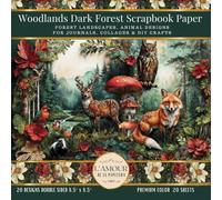 Woodlands Dark Forest Scrapbook Paper: Forest Landscapes, Animal Designs or Journals, Collages & DIY Crafts