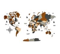 WoodLeo Mappa del mondo in legno,grande decorazione da parete in 3D,dimensioni (M & L & XL),idea regalo per ogni occasione,decorazione da parete per casa,cucina o ufficio