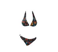 woodlogic Bikini a Triangolo con Dinosauri antichi e Foglie per Donna, Set con Laccetti, Costumi da Bagno Sexy da Spiaggia