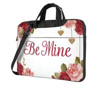 woodlogic Borsa per laptop con scritta Be Mine decorazione di rose rosse e rosa, custodia computer, imbottita pe