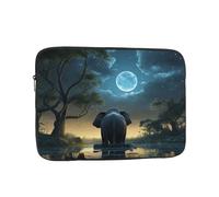 woodlogic Custodia per laptop da 13 pollici con elefante che guarda la luna