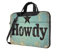 woodlogic Vintage Howdy in Bold, Distressed Letters Western Laptop Bag Case Computer Bags Paded Sleeve Cover for Women M en
