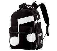 woodlogic Zaino con una grande nota musicale su sfondo nero per ragazze e ragazzi, ideale la scuola.