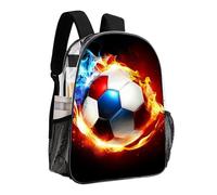 woodlogic Zaino da calcio Cool Fire Flame nero trasparente antifurto multiuso borsa per libri grande capacità zaino da viaggio e sportivo con tasche laterali