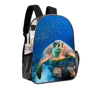woodlogic Zaino leggero per palestra, viaggi e bicicletta - Borsa da viaggio trasparente multiuso di grande capacità, zaino da trekking e da giorno con tartarughe marine giganti dell'oceano.
