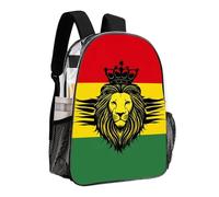 woodlogic Zaino trasparente antifurto con bandiera Reggae Rasta e leone, borsa multiuso di grande capacità per viaggi e sport, con cerniere scorrevoli.