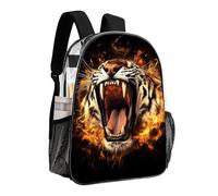 woodlogic Zaino Wild Fire Flame Tiger Print trasparente antifurto multiuso borsa per libri grande capacità borsa per laptop zaino con tasche laterali