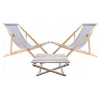 WOODOK Sedia a sdraio e tavolino multifunzionale: sdraio legno pieghevole e tavolino caffè, sedia spiaggia con tavolo, ideale per giardino e spiaggia, robusta