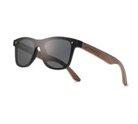 WOODONLY Occhiali da Sole Polarizzati in Legno - Occhiali da Sole Rettangolari in un Pezzo Unico per Uomo e Donna Regali Perfetti (Nero)