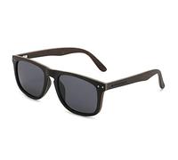 WOODONLY Occhiali da Sole Polarizzati Retrò in Legno - Occhiali da Sole alla Moda con Custodia in Bambù per Uomo e Donna Regali Perfetti (Ebano)