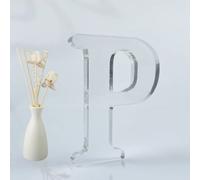 WOODOUNAI Lettere in acrilico non finite da 10 cm, per decorazione da parete, lettere decorative in piedi, fette, cartello, decorazione per artigianato, casa, feste, progetti (P)