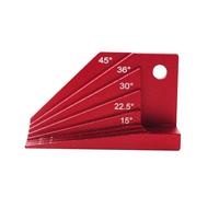 Woodpeckers Bevel Block | Strumento di misurazione angolare | Goniometro smussato in lega di alluminio rosso per cantieri, case, studi