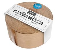 WoodPress® Bordi termoadesivi in vero legno di ciliegio da 50 mm - Rotolo da 7,5 m - Nastro per impiallacciatura in legno pre-incollato per una facile applicazione fai-da-te