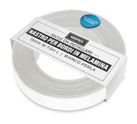 WoodPress® Bordo in melamina bianca perlata da 15 mm, nastro adesivo pre-incollato, rotolo da 7,5 m, termoadesivo per una facile applicazione fai da te