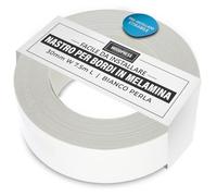 WoodPress® Bordo in melamina bianca perlata da 30 mm, nastro adesivo pre-incollato, rotolo da 7,5 m, termoadesivo per una facile applicazione fai da te, coprirà il bordo di un pannello in MDF standard