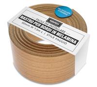 WoodPress® Bordo in melamina laminato in legno di faggio da 50 mm, nastro impiallacciato pre-incollato - Rotolo da 7,5 m - termoadesivo per una facile applicazione fai da te - coprirà il bordo di un