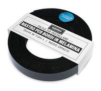 WoodPress® Bordo in melamina nero opaco da 15 mm, nastro pre-incollato, rotolo da 7,5 m, termoadesivo per una facile applicazione fai da te - coprirà il bordo di un pannello MDF standard