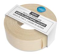 WoodPress® Bordo in vero legno di acero da 30 mm - Rotolo da 7,5 m - Nastro per impiallacciatura di legno pre-incollato per una facile applicazione fai da te