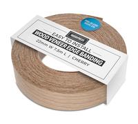 WoodPress Legno di Ciliegio 22mm Ferro Su Bordatura - Rotolo da 7,5m di Alta Qualità - Preincollato Nastro in Legno Impiallacciato per Facile Applicazione Fai-da-Te