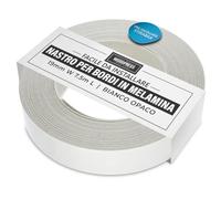 WoodPress® Nastro in melamina bianco opaco da 19 mm, nastro impiallacciato pre-incollato, rotolo da 7,5 m, termoadesivo per una facile applicazione fai da te, coprirà il bordo di un pannello standard