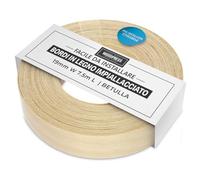 WoodPress Nastro per bordatura in vera betulla, 19 mm, 7,5 m, termoadesivo, pre-incollato, per applicazioni fai da te, bordatura per bordi per il restauro di mobili, adesivo a caldo
