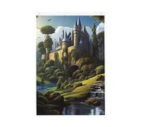 Woods and Castle - Bandiere per esterni, 7,6 x 0,9 m, stampa verticale su entrambi i lati, bandiere da giardino per esterni, con occhielli, bandiera per casa, cortile, per prato, portico, decorazioni