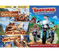 Woods & Barn Animals Open Season 1/2/3 Cartoon + Barnyard Original Party Animals DVD Animated Feature Set Bundle