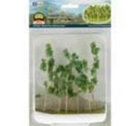 Woods Edge Trees Pastel Green 4'' to 5.5'' O-scale 8/pk