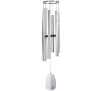 Woodstock Chimes Signature Collection, campanellini a Vento di Athena, 111 cm, in Argento, per Esterni, Patio, casa o Giardino (WWSA)