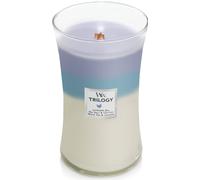 WOODWICK CANDELA CLESSIDRA LARGE TRILOGY : LAVANDER, SEA SALT & COTTON, WHITE TE