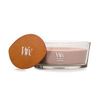 Candela profumata WoodWick con stoppino scoppiettante | Candela Patchouli Crème ellittica | Candele a lunga combustione: Fino a 50 ore di combustione | Regali perfetti per le donne