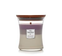 Woodwick Trilogy Amethyst Sky candela profumata con stoppino in legno 275 g