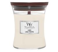 WoodWick Candela profumata Hourglass media con stoppino crepitante | Lino | Durata della fragranza: fino a 60 ore