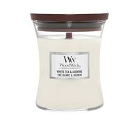 WoodWick Candela profumata Hourglass media con stoppino crepitante | Tè Bianco e Gelsomino (White Tea & Jasmine) | Durata della fragranza: fino a 60 ore